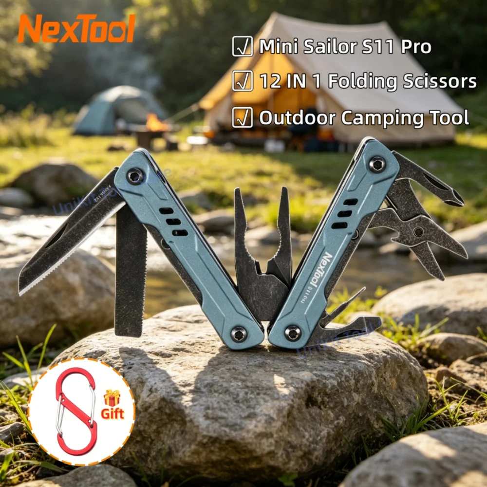 

NexTool Mini Sailor Pliers S11 Pro 12-In-1 Multi Tool Pocket Knife Folding Tools Wire Cutters EDC Card Pin Screwdriver Scissors