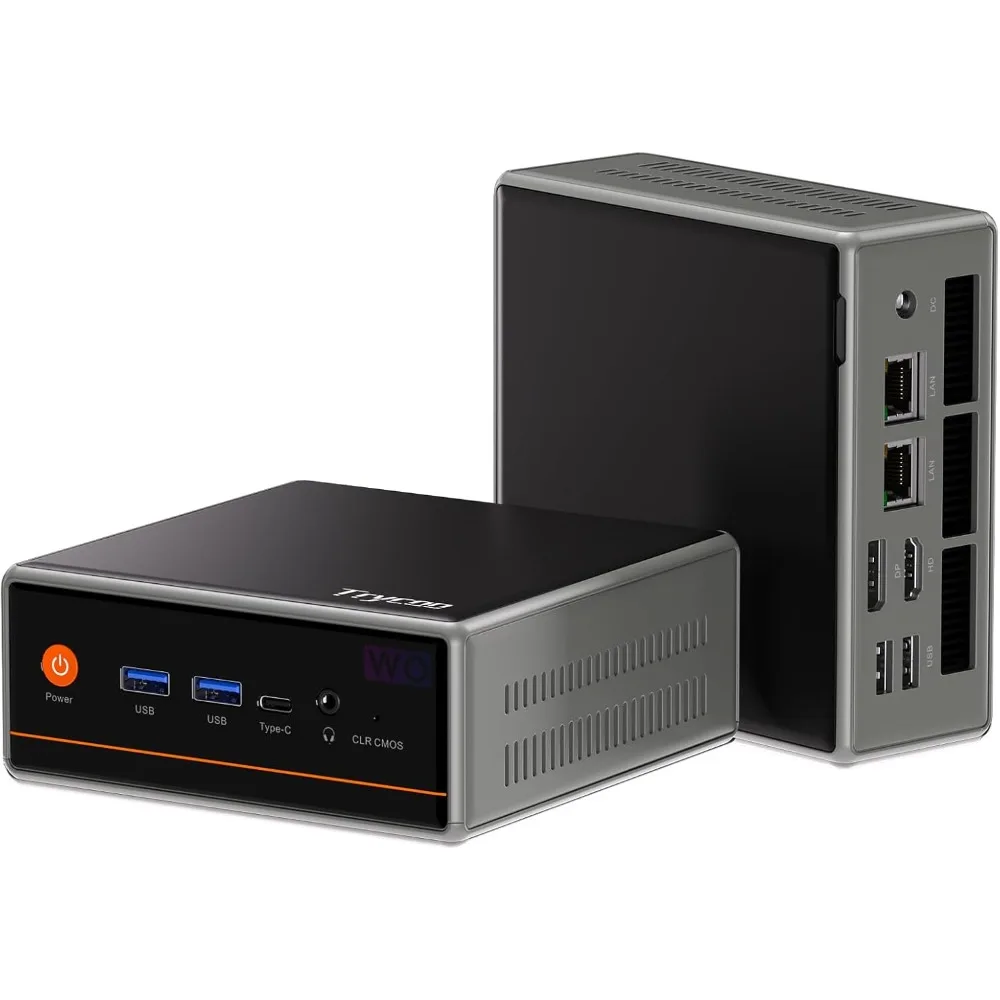 Mini PC, 5 5600H (6C/12T, jusqu'à 4,2 Ghz), 16 Go DDR4/512 Go NVMe SSD, Type-C/DP/HD, Triple écran 4 K/60 Hz, Mini ordinateur de bureau