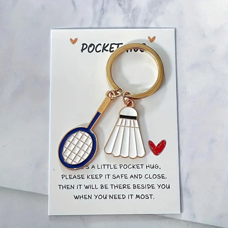 1/5/10/20/50/100pcs Badminton Racket Keychain - Designed to Look Like a Tennis Racket, Featuring the 