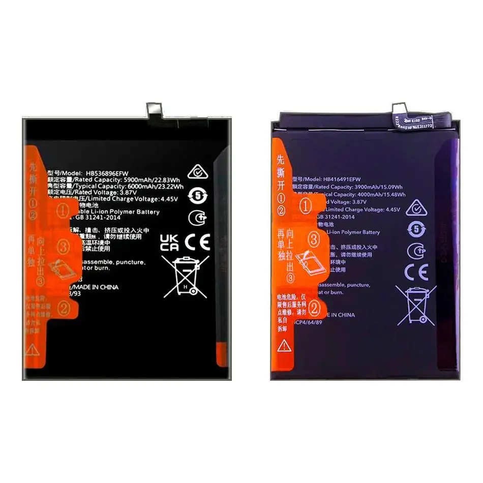 بطارية الهاتف المحمول طويلة الأمد HB536896EFW HB416491EFW 4000-6000Mah لهواوي نوفا هونور 6T X40i Play 7T X20 4G Pro