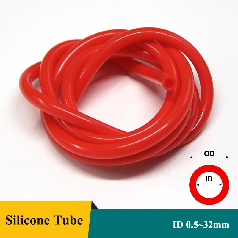 1/3/5/10M Red Food Grade Silicone Rubber Tube ID 0.5~32mm OD 1~38mm Flexible Garden Plumbing Aquarium Air Watering Hose