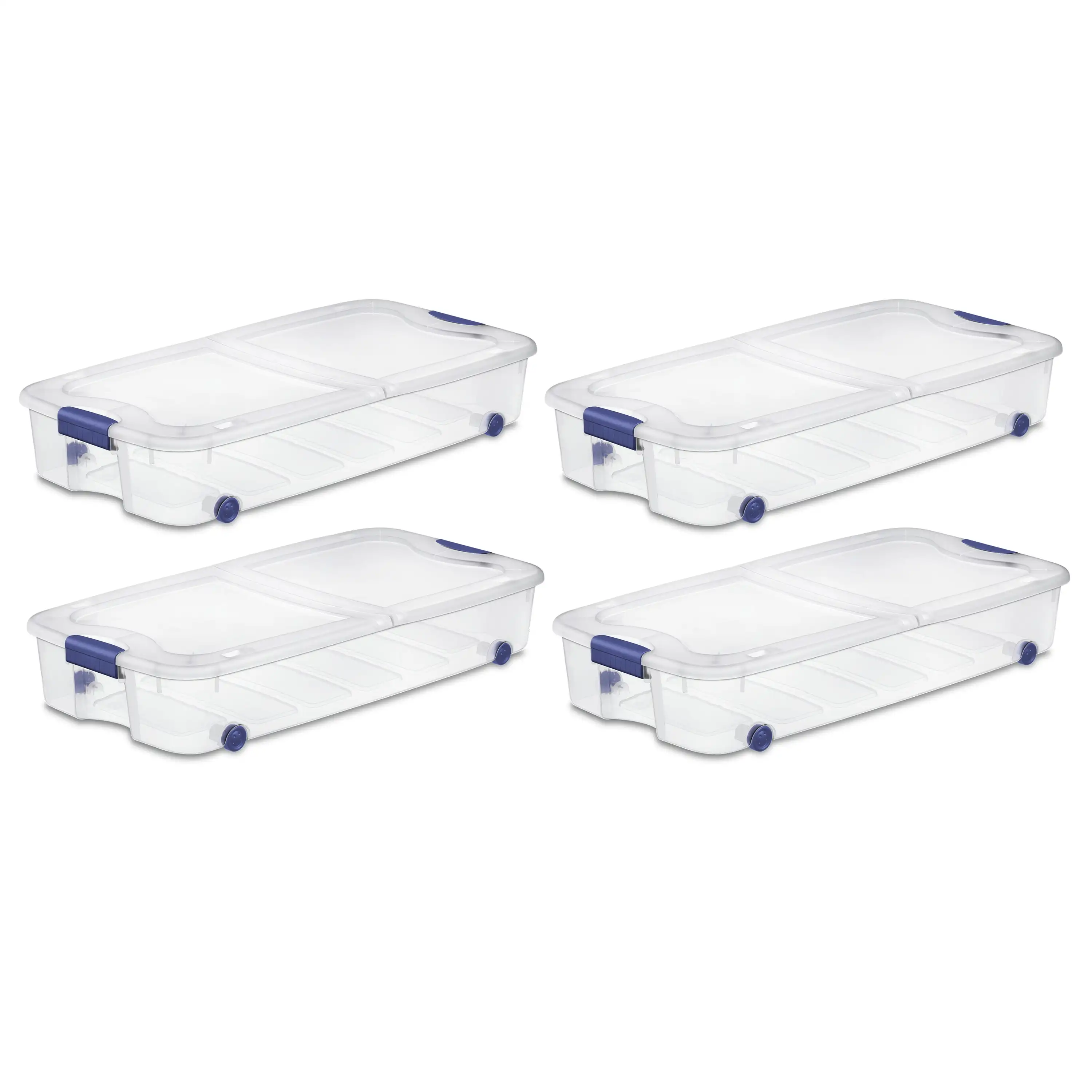 

NEW 66 Qt. Ultra™ Storage Box Plastic Stadium Blue Set of 4