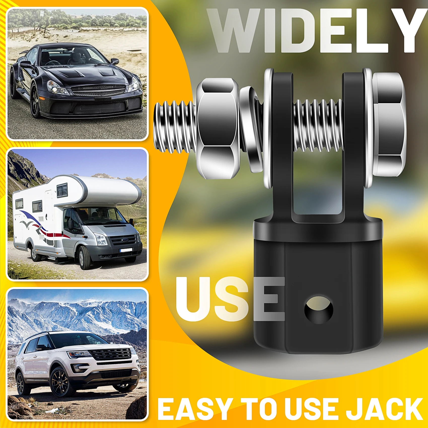 Scissor Jack Adaptor 1/2 Inch for Use with 1/2 Inch Drive or Impact Wrench Tools IJA001
