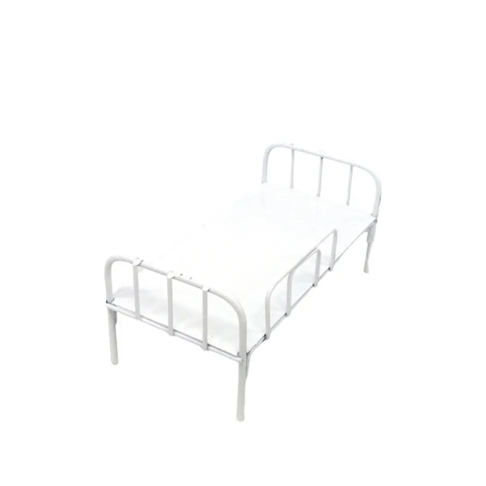 Mini Bright Color Soldier Dormitory Bed Alloy Decoration Desktop Ornament Mini Iron Sleeping Bed for Dollhouse Layout Prop