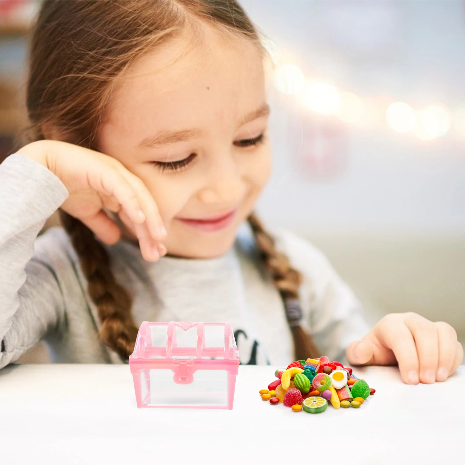 

12pcs Pearlescent Storage Pirate Treasure Chest Containers Wedding Party Favors Decorative Keepsake Boxes Plastic Treat