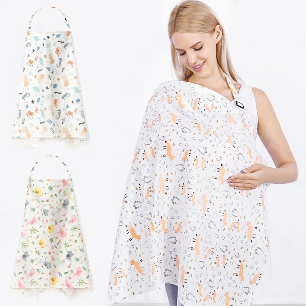 

Breathable Baby Feeding Nursing Cover Cotton Breastfeeding Privacy Apron Cartoon Patterns Adjustable Nursing Cloth for Maternity