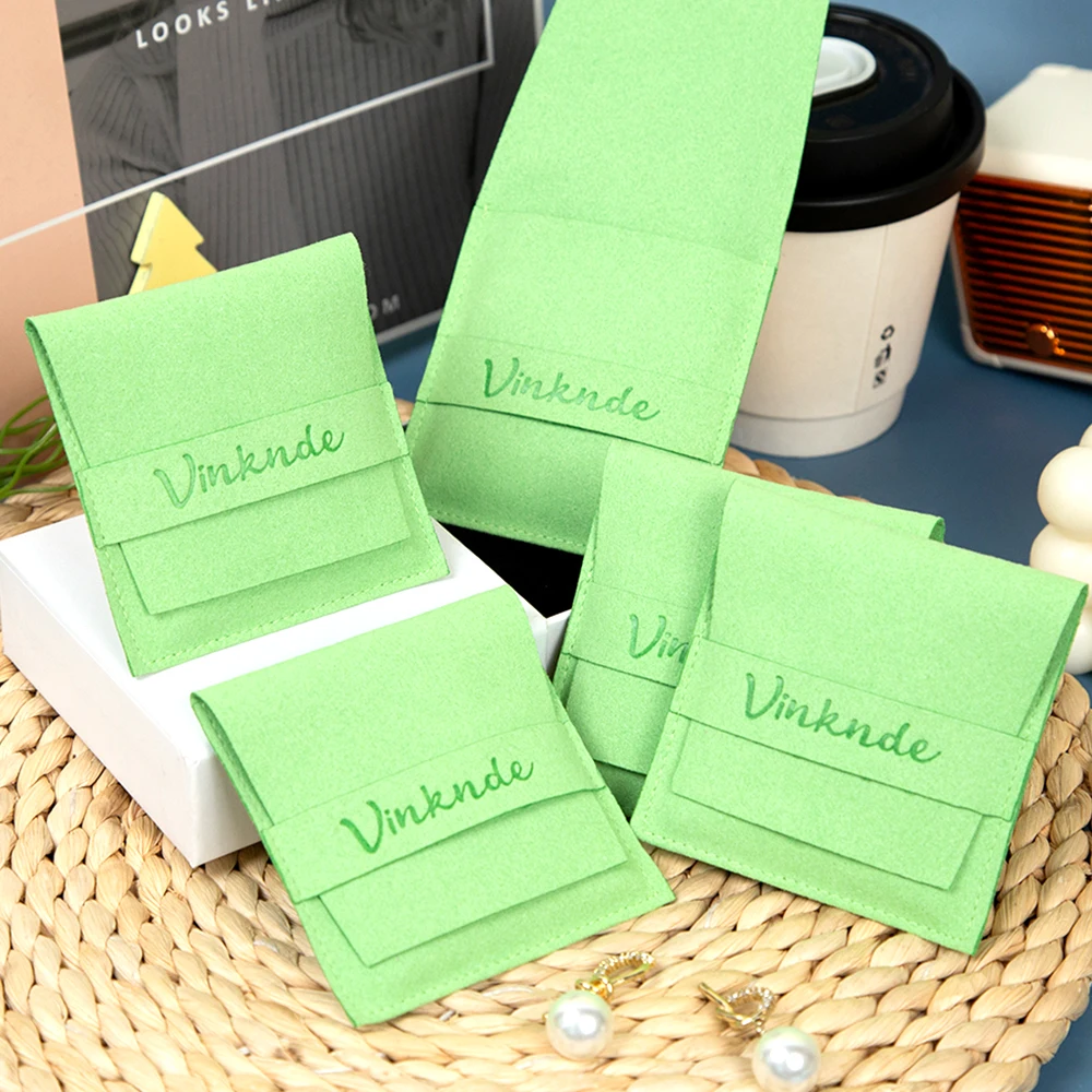 

50 шт., зеленая трава, ювелирные изделия из микрофибры, бархатная сумка, подарок на свадьбу, день рождения, кольцо, серьги, жемчужный браслет, органайзер для мыла для детского душа