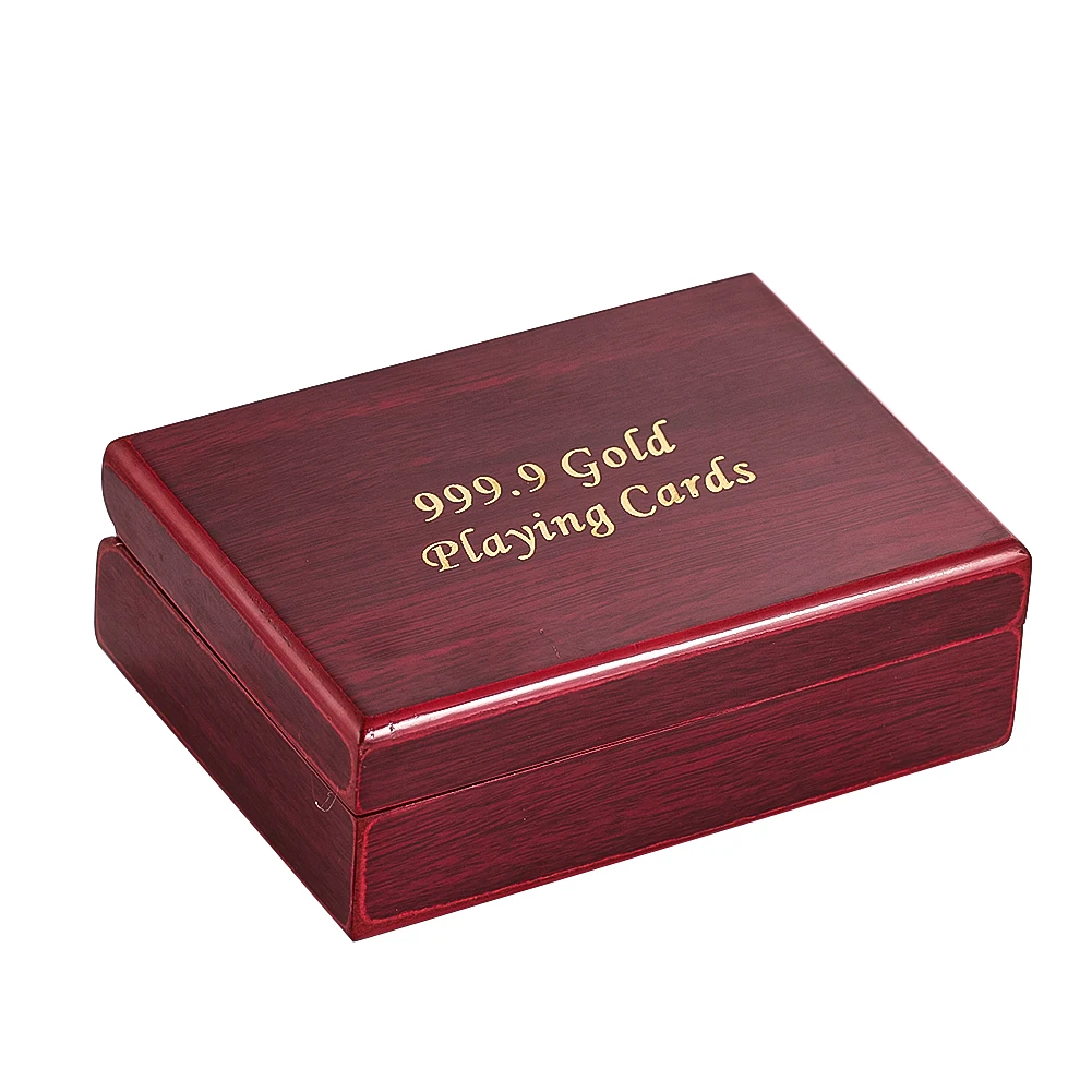 Gold Foil Wooden Organizer Game Cards Storage Box Earrings Necklace Ring Portable Jewelry Treasure Chest Box-packed Case