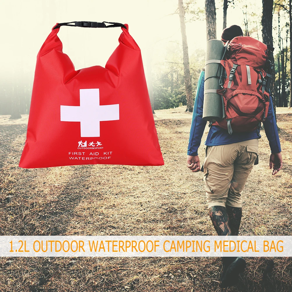 1.2L Emergency Kits Storage Bag Waterproof Emergency Medical Kit Durable Portable Emergency Supplies Pouches for Camping Fishing