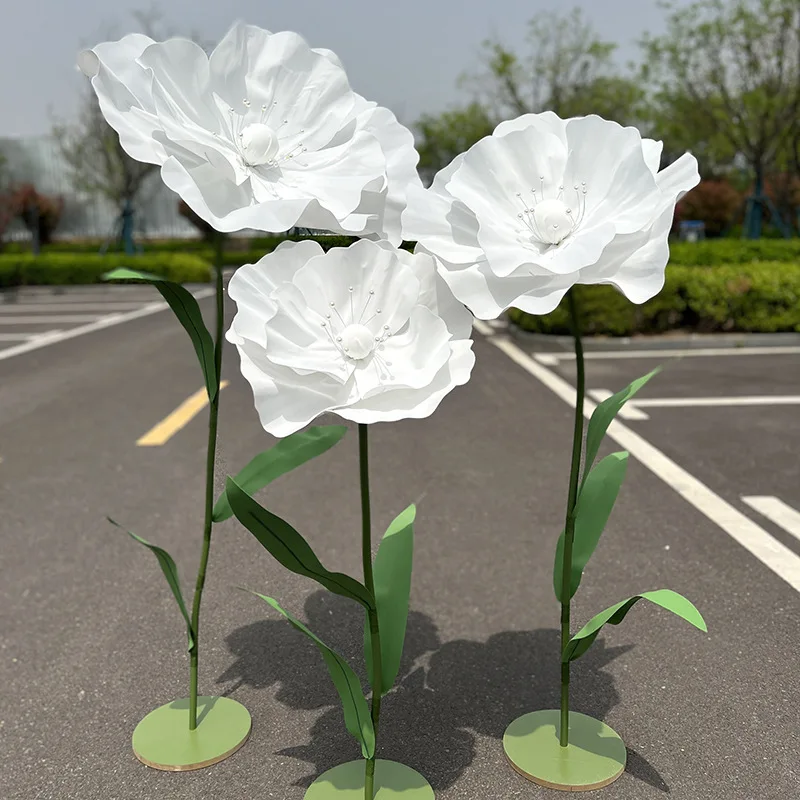 170cm gigantische kunstbloemen klaproos bruiloft decoratie bloem bruiloft feestartikelen podiumindeling weggids bloemen woondecoratie - afbeelding 1