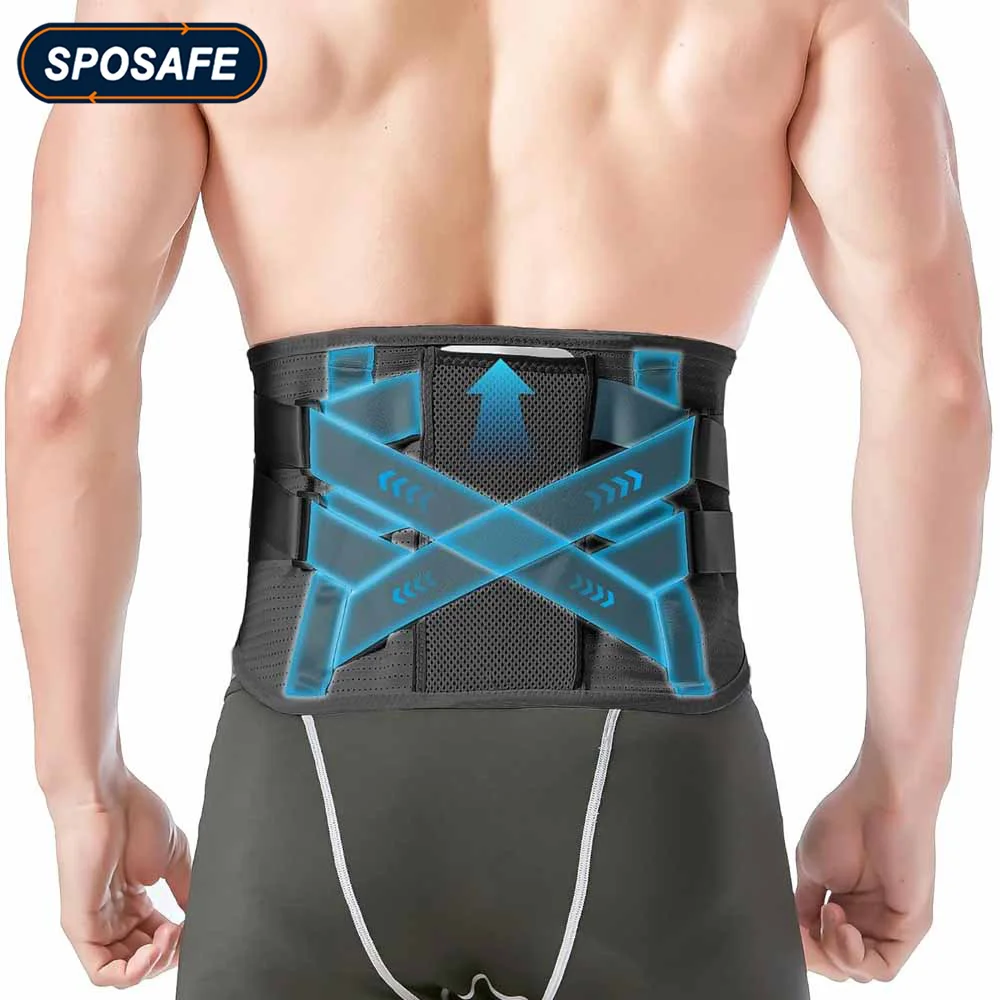 

Lower Back Brace with 3 Stays Anti-skid Orthopedic Lumbar Support Breathable Waist Support Belt for Men Women Gym Pain Relief