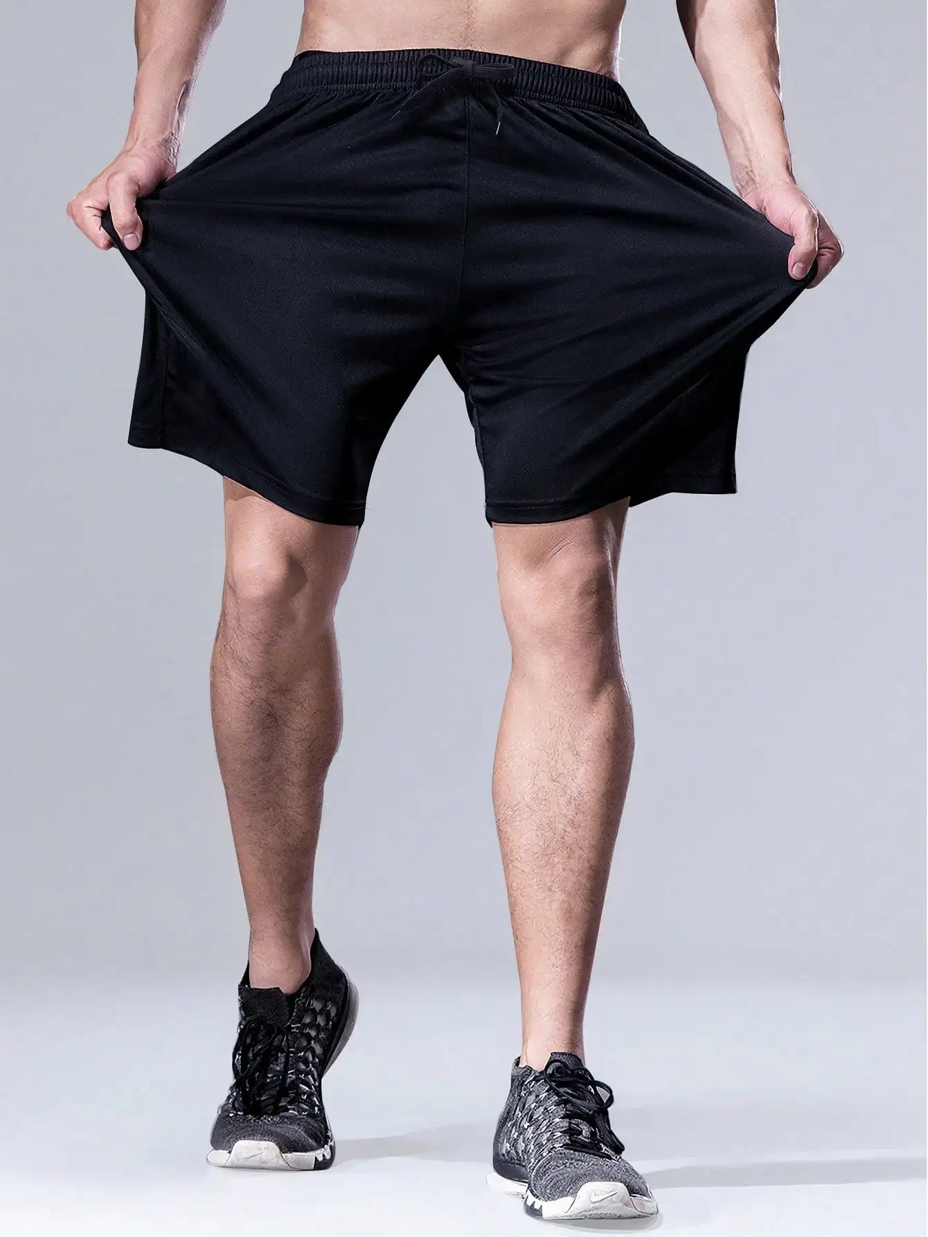 Men\'s Sports Quick-Drying Hiking Shorts Lightweight Athletic Workout Running Shorts For Gym, Basketball Training Black Shorts