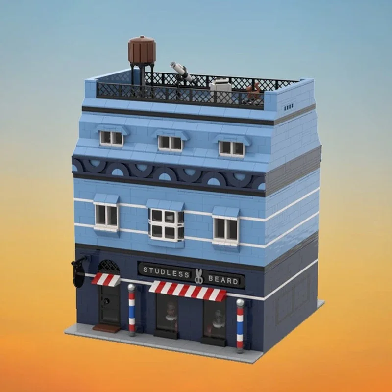 

City Street View Moc Building Bricks The Studless Beard Technology Modular Blocks Gift Christmas Toys DIY Assembly Holiday Set