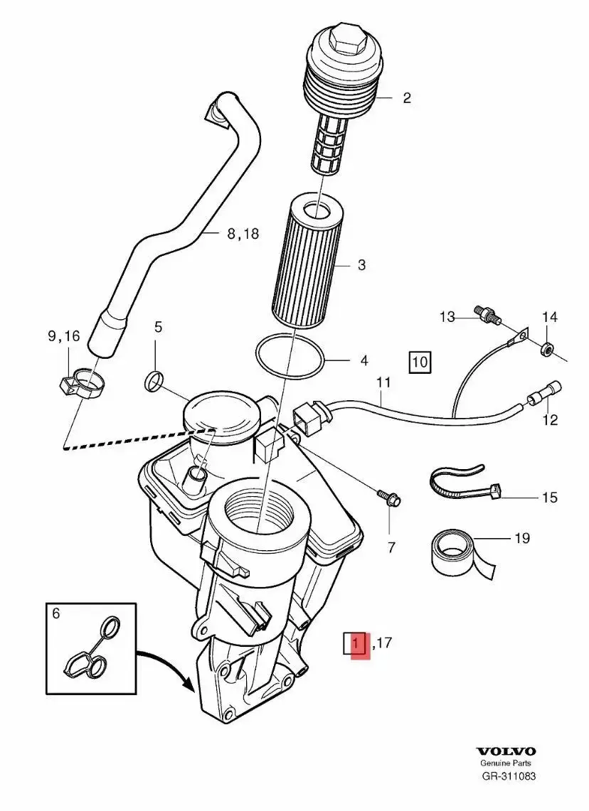 OEM 31338685 Oil Filter Housing  For Volv C30 C70 S40 S60 S80 V40 V50 V60 31338684 30684381 30788494