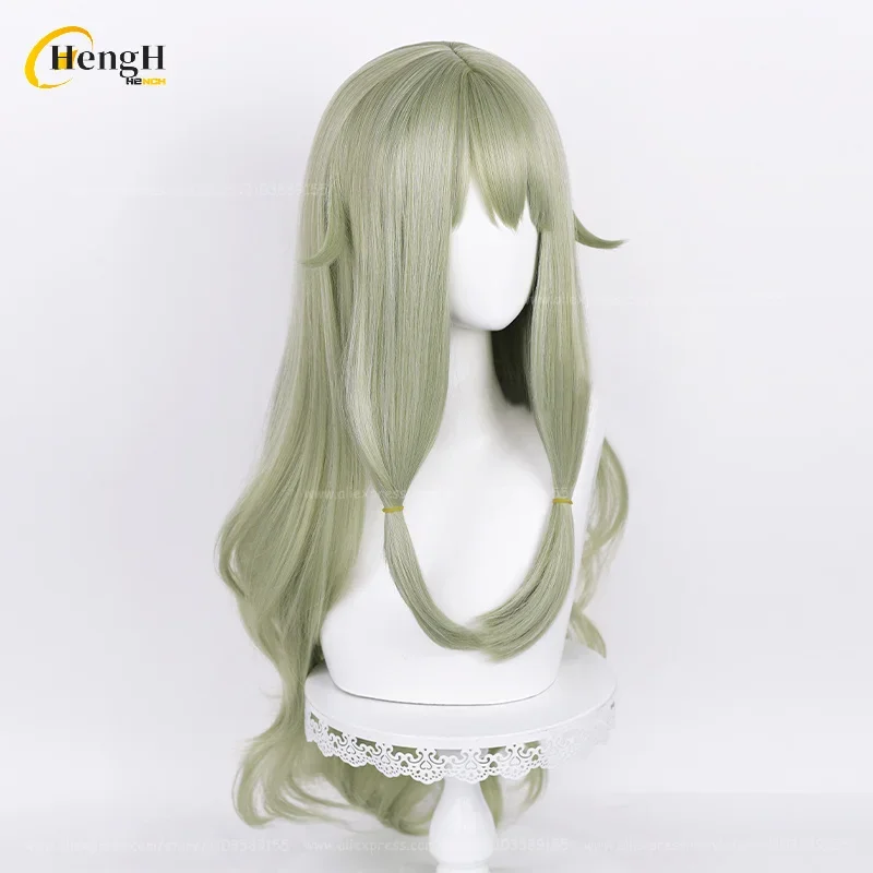 Em estoque kusanagi nene cabelo sintético anime longo 80cm dousha verde ondulado cabelo resistente ao calor dia das bruxas mulher cosplay perucas