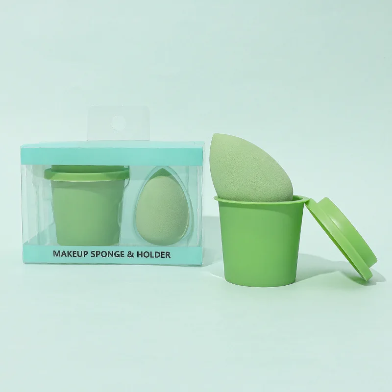 Sprear-Verde-Ensemble de Rangement de Maquillage Cosmétique, Tasse à Café, Éponge, Poudre, Support Bouffant, Mélangeur de miles Sèche, Anti-Poussière, Vente en Gros