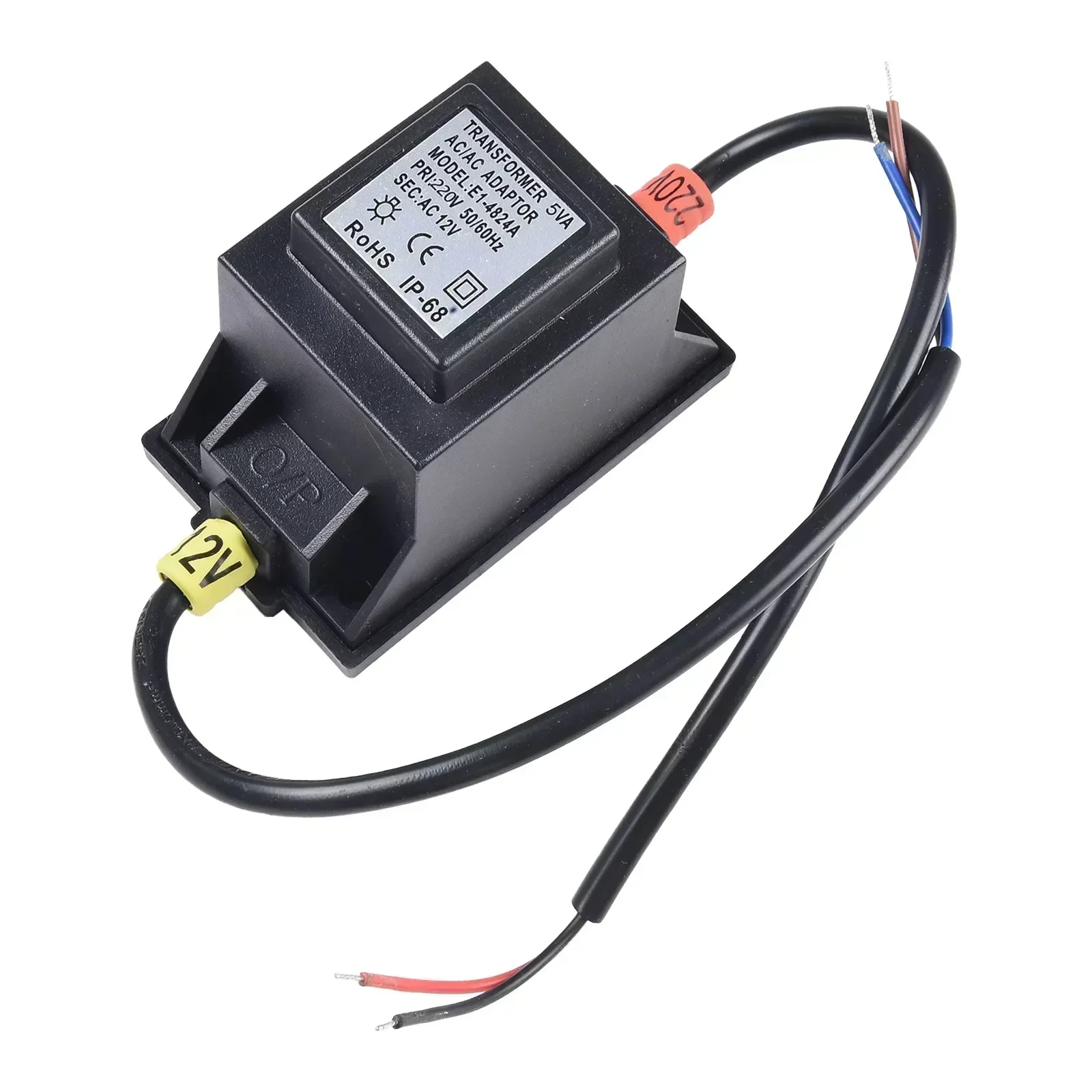 Transformer Black Plastic Lighting Transformer Waterproof Transformer AC12V 24V Transformer LED5W-60W Lighting