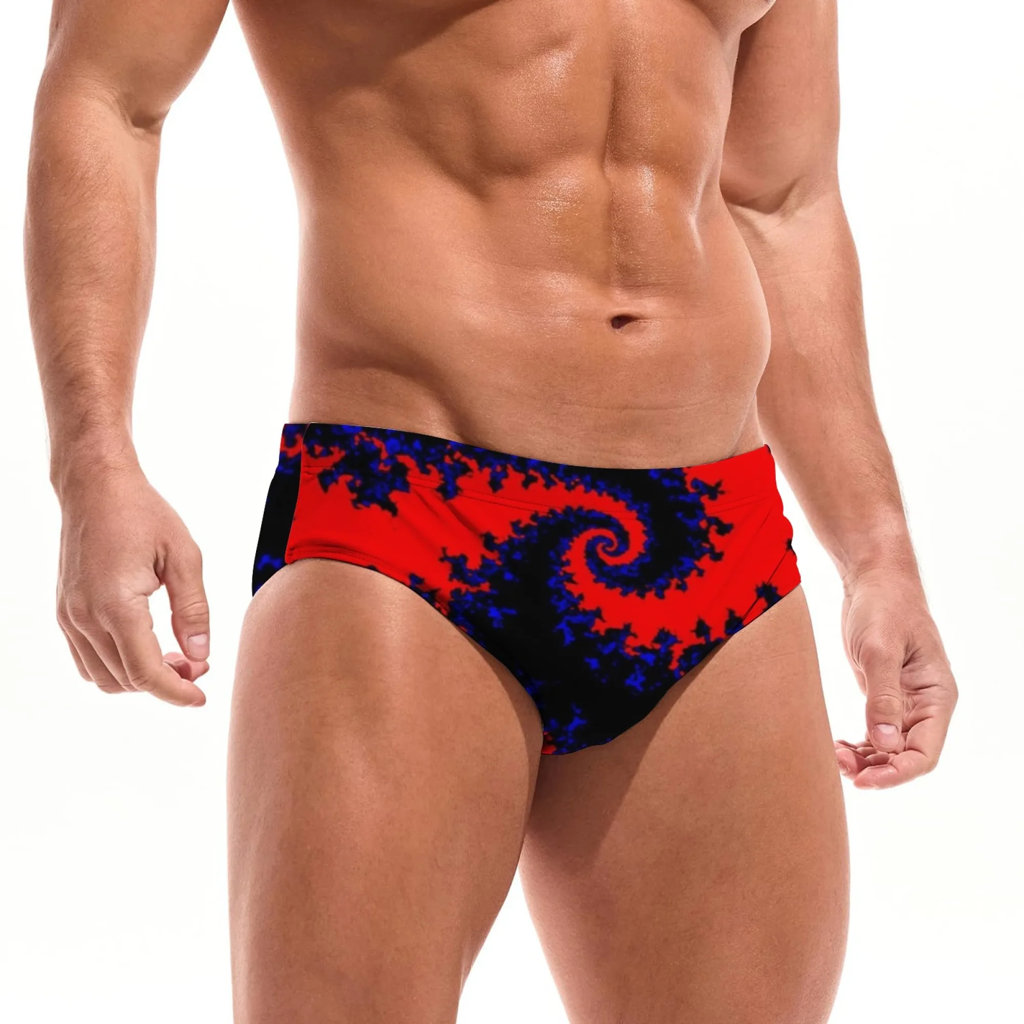 Fractal Chaos Spiral Swim Trunks Elastic Soft Skin-Friendly Men's Triangle Trunks Beach Carnival Swim Bathing Fashion Swimsuit