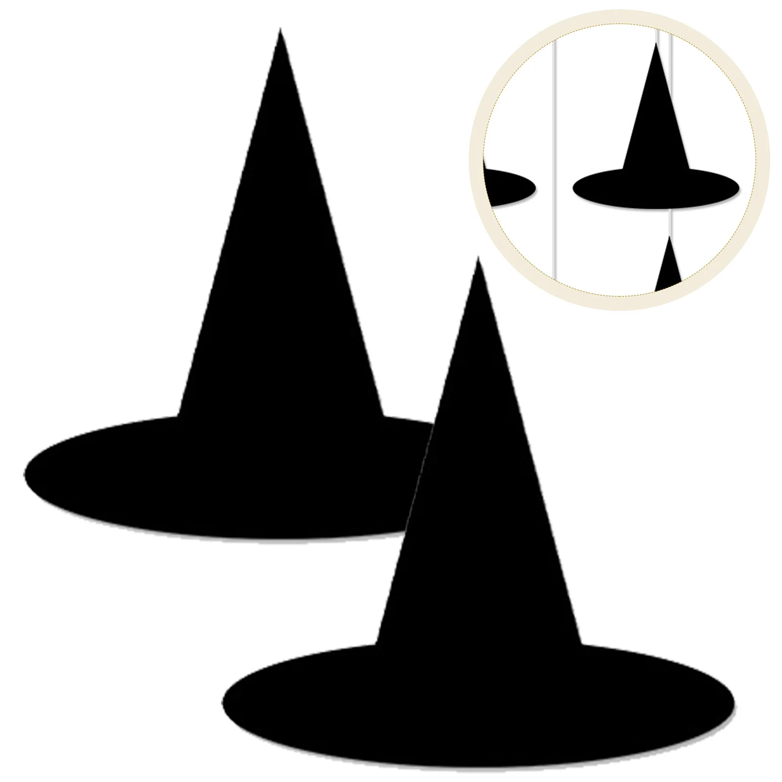 

24Pcs Halloween Hanging Witch Hats Flat Paperboard Decor for Yard Porch Indoor Outdoor Party Halloween Decorations