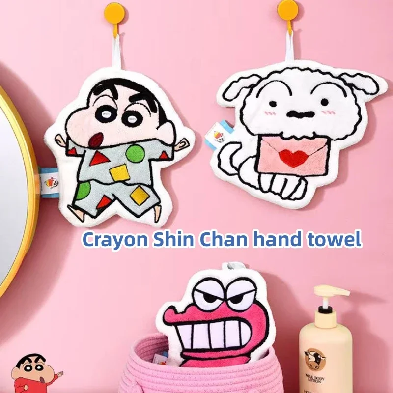 Cartoon Crayon Shinchan Hand Towel Quick-drying Plush Double-layer Towel Dormitory Furniture Supplies Children and Friends Gifts