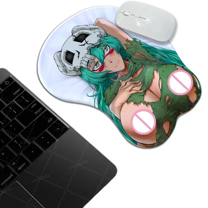 

Blister PackedChest Mouse Pad Hentai Anime Bleach Desk Mat Gamer Special Wristband Nelliel Tu Odelschwanck with 3d Nipples