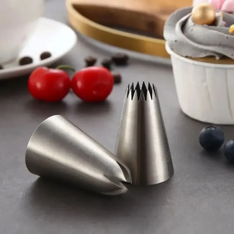 5PCS/Set Large Round Multi-Toothed Set Mounted Mouth Set Cake Biscuit Cream Baking Tools 304 Stainless Steel Baking Tools