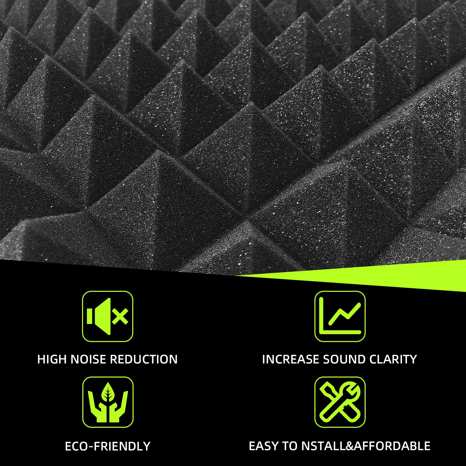 Acoustic Panels 50 Pack Soundproof Wall Panels 25kg/m³ Studio Sound Absorbing Material Acoustic Foam Home Decoration Studio