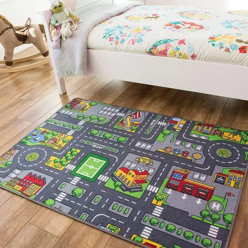 Baby Educational Mat Children City Traffic Paper Road Carpet Map  Crawling Play Carpet Clear Patterns Children's Floor Mat