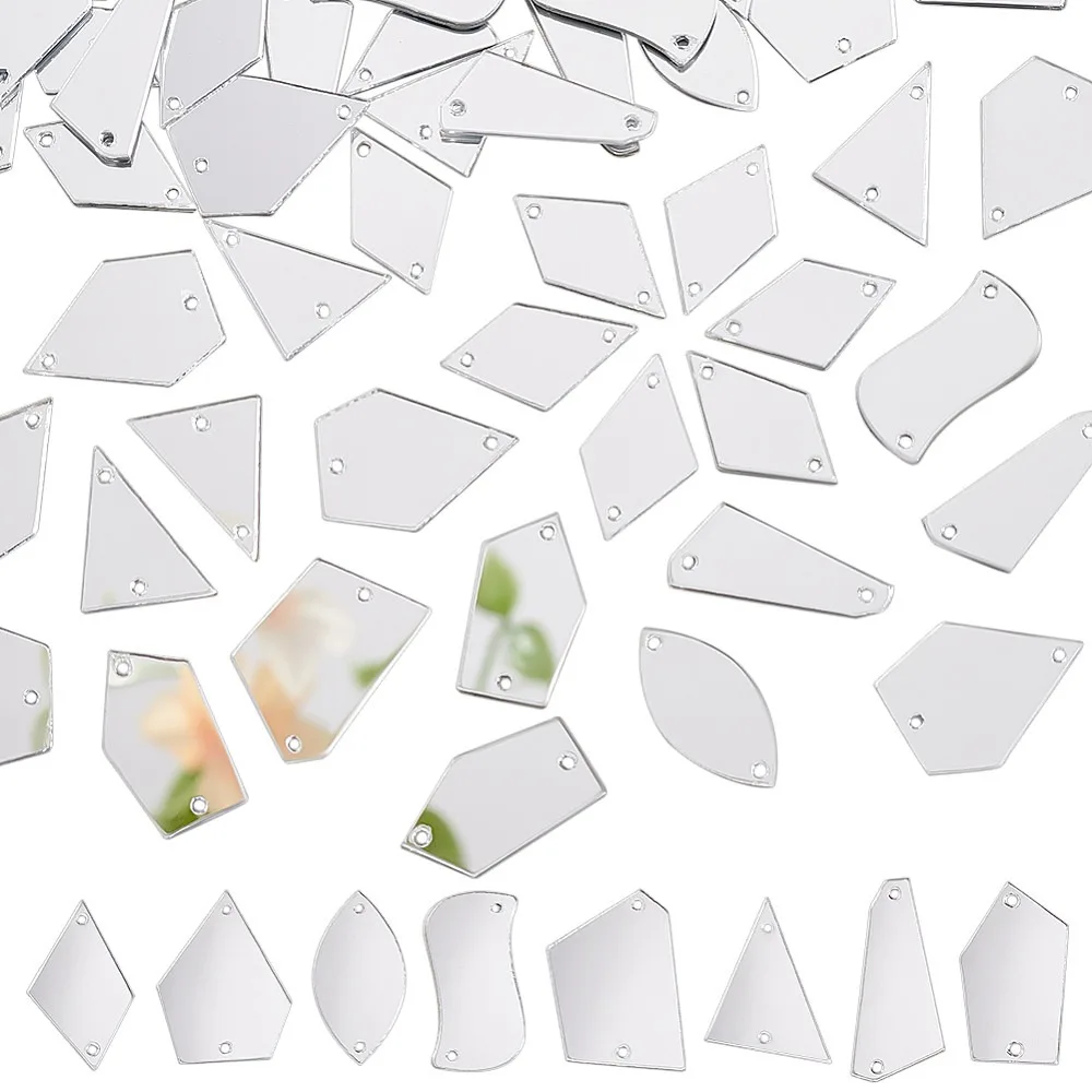 Triangle/Polygon/Rectangle/Horse Eye/Rhombus Acrylic Connector Charms Mixed Shapes 29.5~35x15.5~27x1.5mm Hole: 1.4mm 160pcs/set