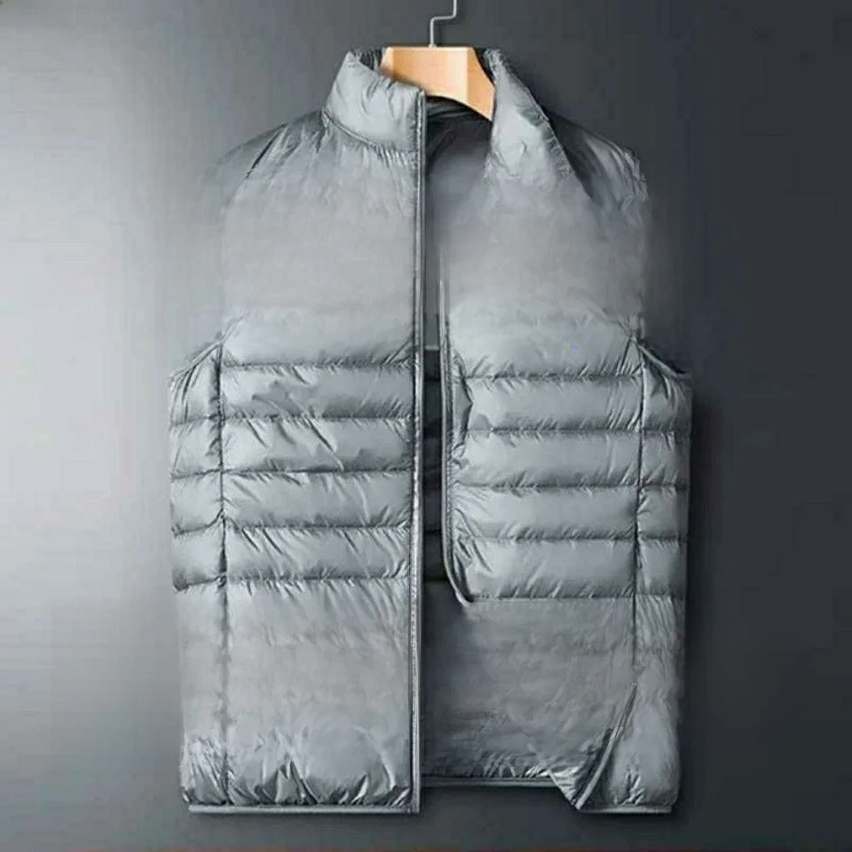 

Men's Lightweight down Cotton Vest 2024 Sle Warm Slim Fit Korean Version oulder Pad Vest Anti-Season Treaent