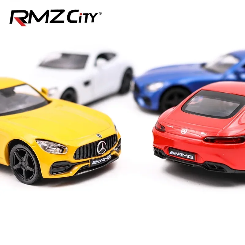 Modelo de coche Mercedes Benz AMG GTS Diecast, vehículos SupercarToy, tirar hacia atrás, aleación de Metal, alta simulación para regalo de colección, 1:36