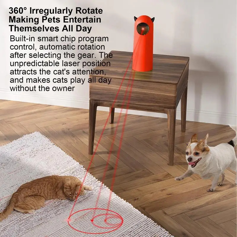 Automatic Interactive Laser Cat Teaser Smart Teaser Cat Toys Interactive Auto Laser Cat Pointer Motorized Mobile Cat Toys