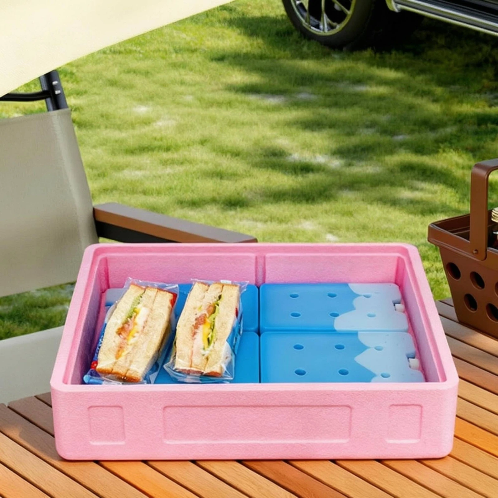 Insulated Food Warmer Box Molded Construction Non Electric Food Warmer Hot Box Shallow Body Lightweight for Temperature Control