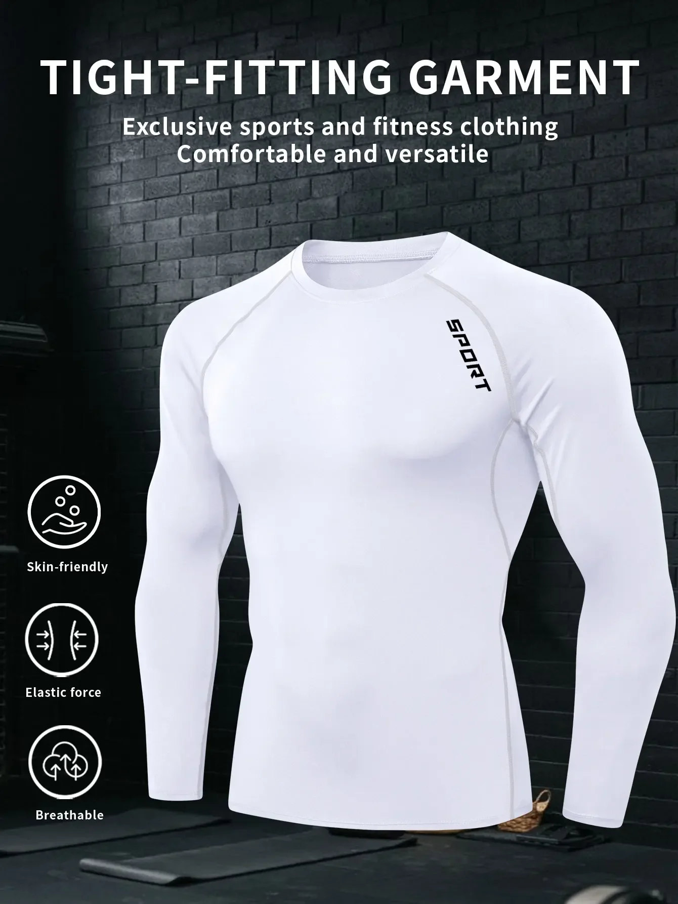 تي شيرت مطبوع بأكمام طويلة ثنائي الأبعاد، ملابس رياضية ضيقة للتدريب على كرة السلة للخريف والشتاء #5