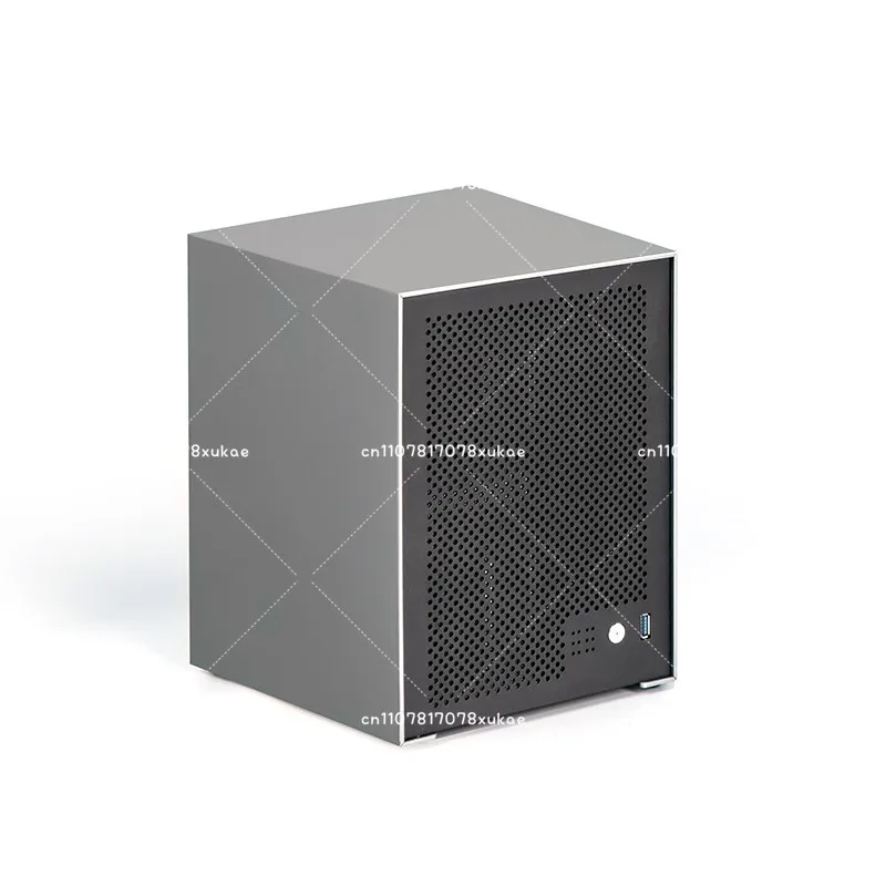 6-Festplatten-NAS-Gehäuse Aluminiumgehäuse ITX-Mainboard Kleines 1U-Netzteil Flying Cow Black Group Speicherdienst-Gehäuse