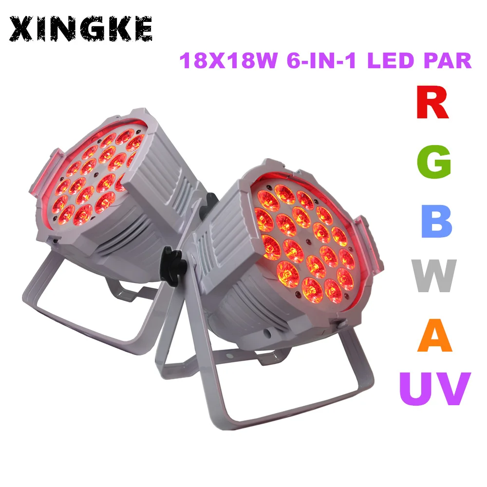 

6pcs/lot manufacturer battery wireless 18x18w rgbwauv 6 in 1 led par light