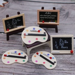 Wooden Mini Small Chalkboard Miniature Blackboard Palette Painting Easel Furniture Emulational Home Garden Ornament Accessory