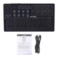 Controlador de teclado MIDI M-VAVE SMK-25, máquina para crear ritmos, recargable, con pads de percusión, retroiluminación RGB y perillas MIDI asignables.