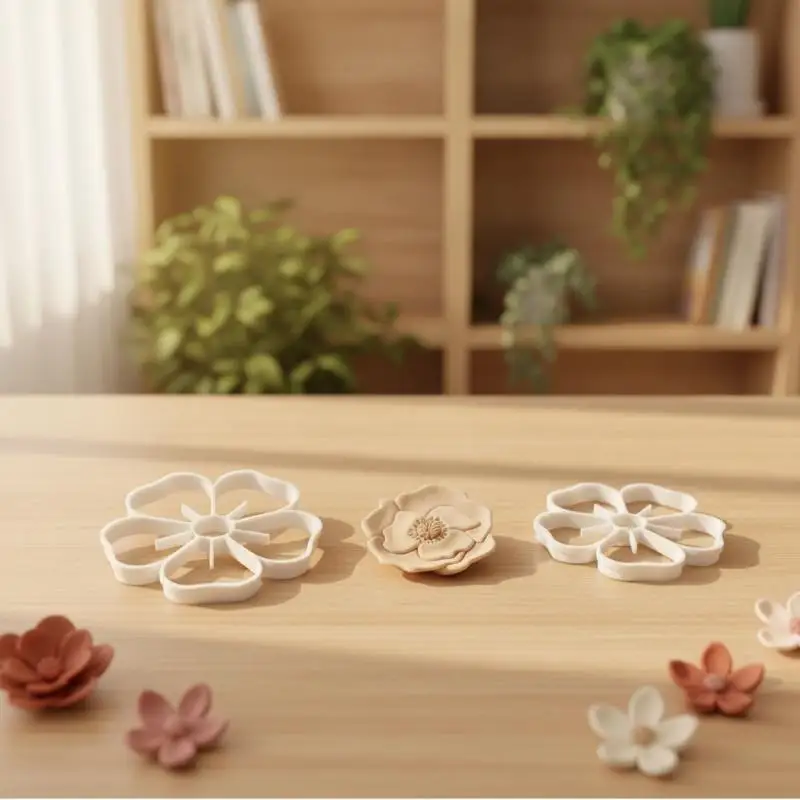 Flower Clay Cutter Mold Lightweight Plastic Demold Easily Shaping Mould for DIY Jewelry Pottery Polymer Clay Art Works