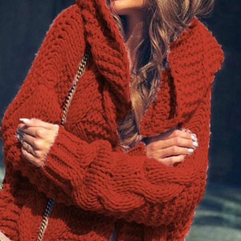 

Fashion Commuter Women's Thick Sweater Thick Cardigan Coat in Autumn and Winter