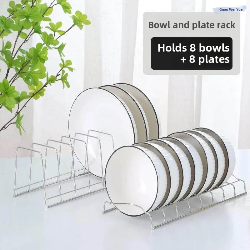 Narrow 304 Stainless Steel Bowl Rack Drawer Type Kitchen Storage Shelf Dishware Organizer No Drilling Required Kitchen Holder