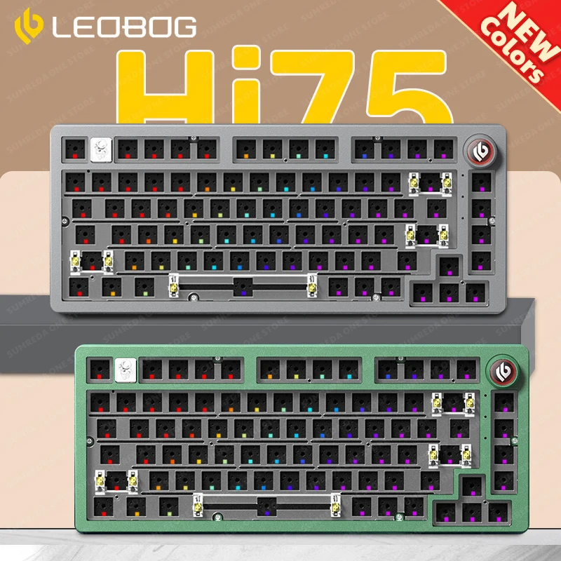 LEOBOG Hi75 Kit Hot-swappable Mechanical Keyboard Aluminum Kit Custom Barebone Keyboard RGB Backlit Gasket Structure Keyboard