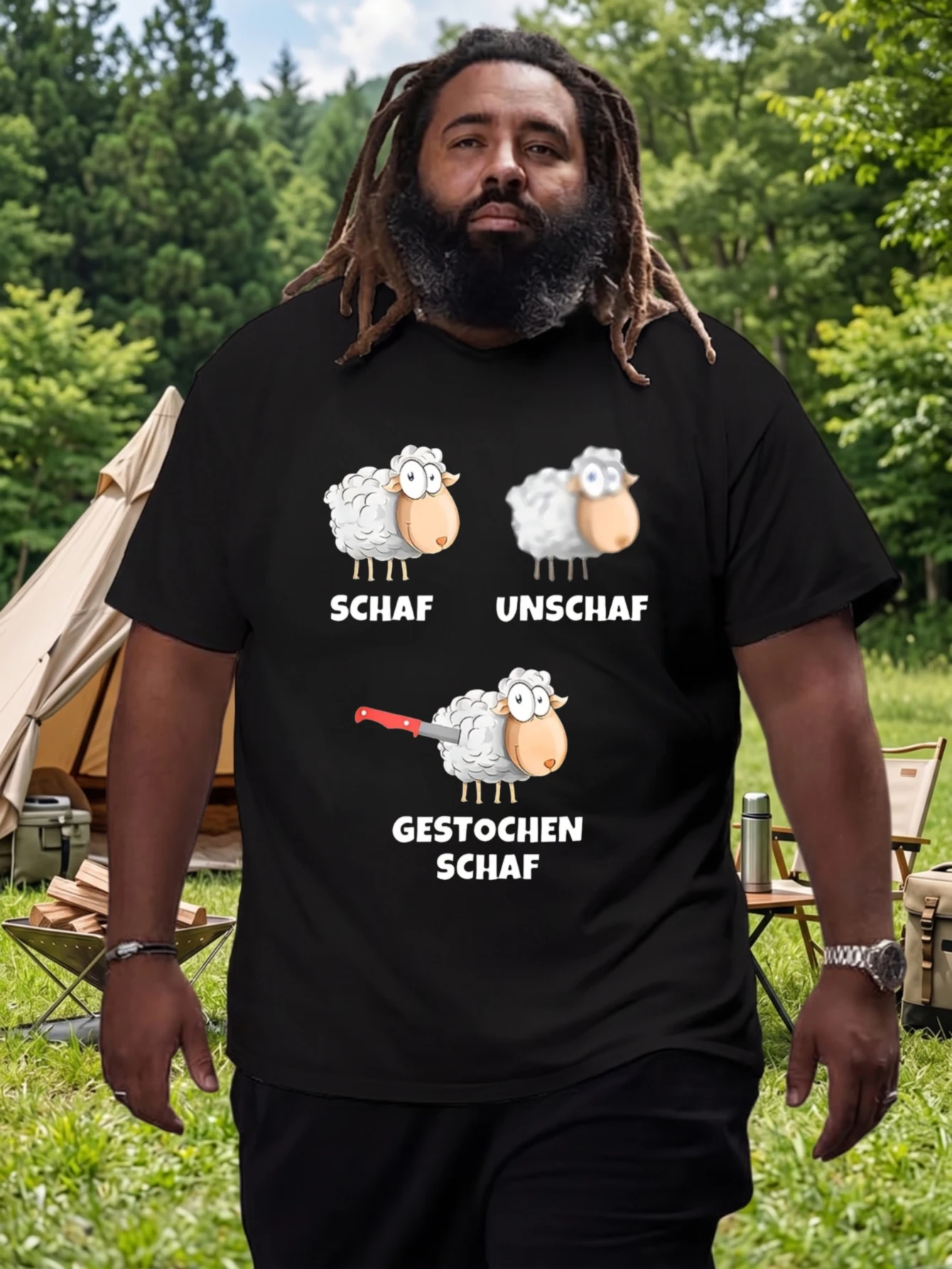 1 Stück 100% Baumwolle Unisex T-Shirt mit Schaf-Motiv, Cartoon-Schaf-Grafikdruck, O-Ausschnitt, kurze Ärmel, Übergröße, bequeme Freizeitkleidung, maschinenwaschbar.