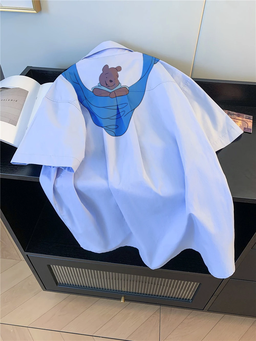 Losse ort Sve irt Koreaanse Sle Design Zomer Lui Paar irt Dames Heren Fun Anti-Aging Stand Kraag