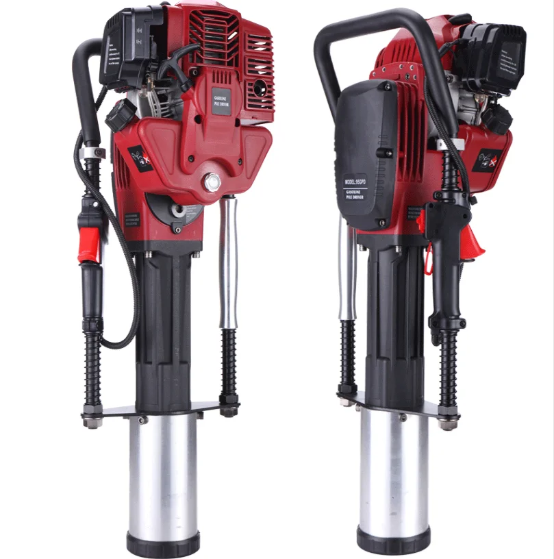 50-150MM 4-Stroke Small Mini Hand  Vibratory Fence Pile Driver Portable Soil Testing Drilling Rig Machine