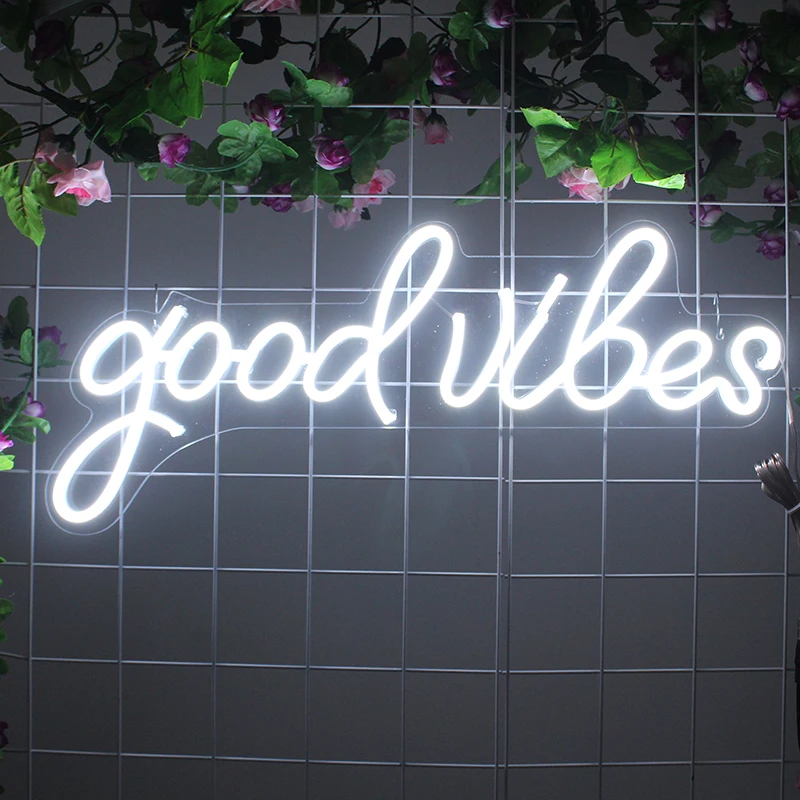 

Good Vibes Only неоновая вывеска светильник Good Vibes акриловая прозрачная гибкая светодиодная лампа для домашнего декора