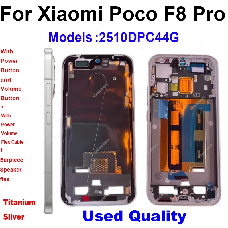 LCD Middle Housing Frame For Xiaomi Poco F8 Pro F8 Ultra LCD Frame Middle Frame Bezel Holder with Side Buttons Replacement Parts