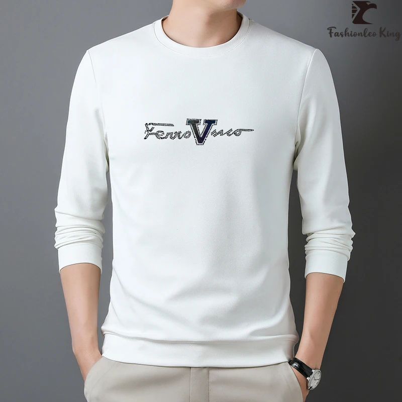 

Spring Autumn Fashion Men's O-Neck Long Sleeve T-Shirt Casual Anti-Wrinkle Tops Clothes