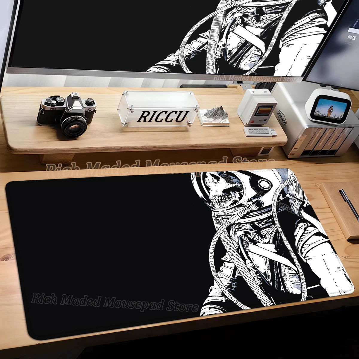 

Dark Horror Astronaut Skull Mousepad Large Gaming Mouse Pad LockEdge Computer Keyboard Gamer Table Mat Office Desk Accessories
