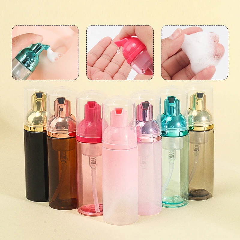 Bouteille à pompe à mousse de 60ml, 1 pièce, bouteilles de shampoing pour cils, bouteille à pompe à mousse de voyage vide en plastique rechargeable, Mini distributeur de savon réutilisable